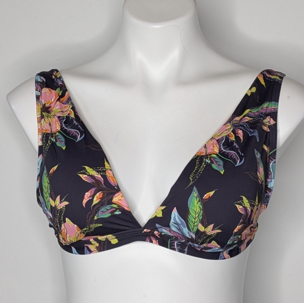Lascana MixKini Dark Blue Colorful Tropical Floral Bikini Top 38 C/D